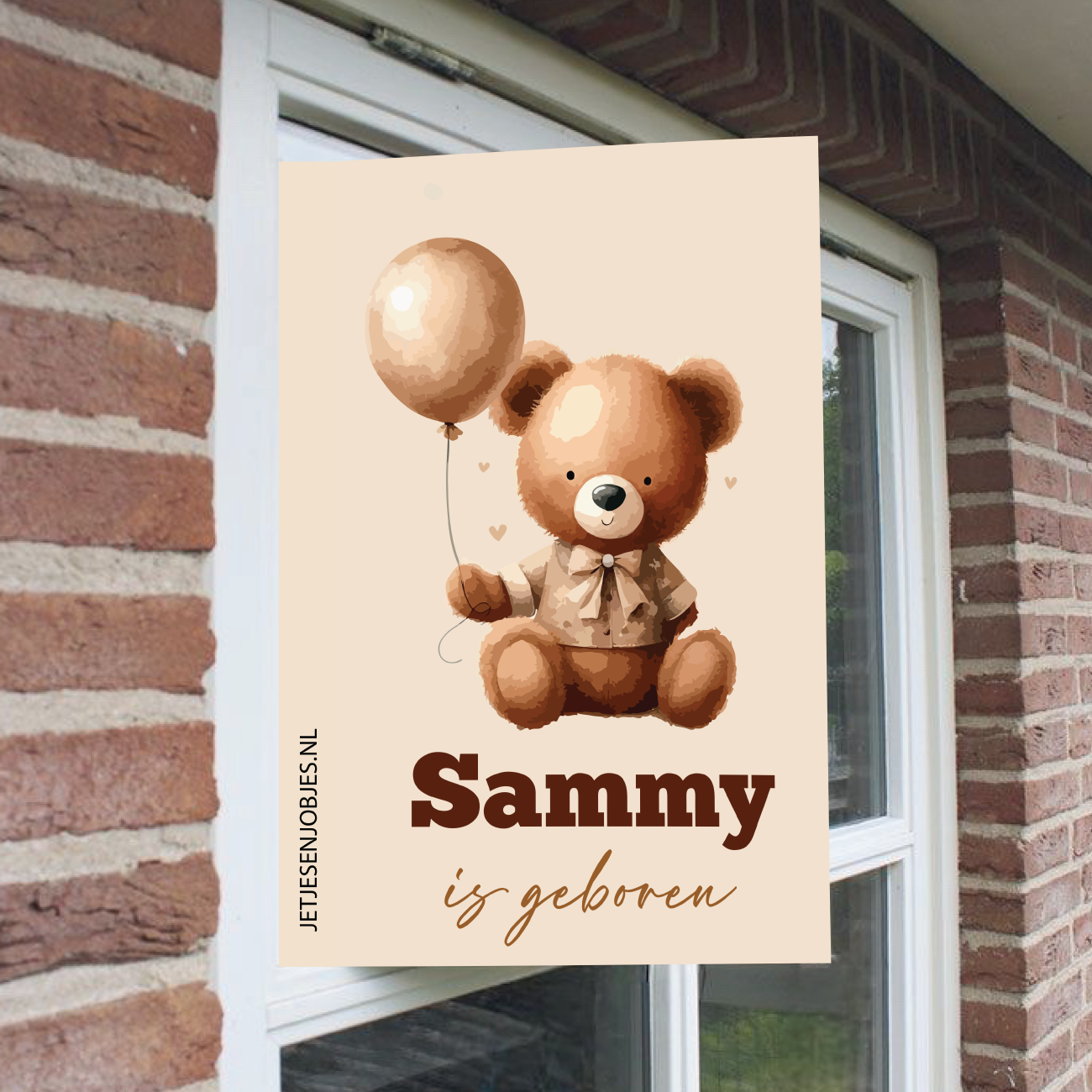 Geboortebord XL met beer