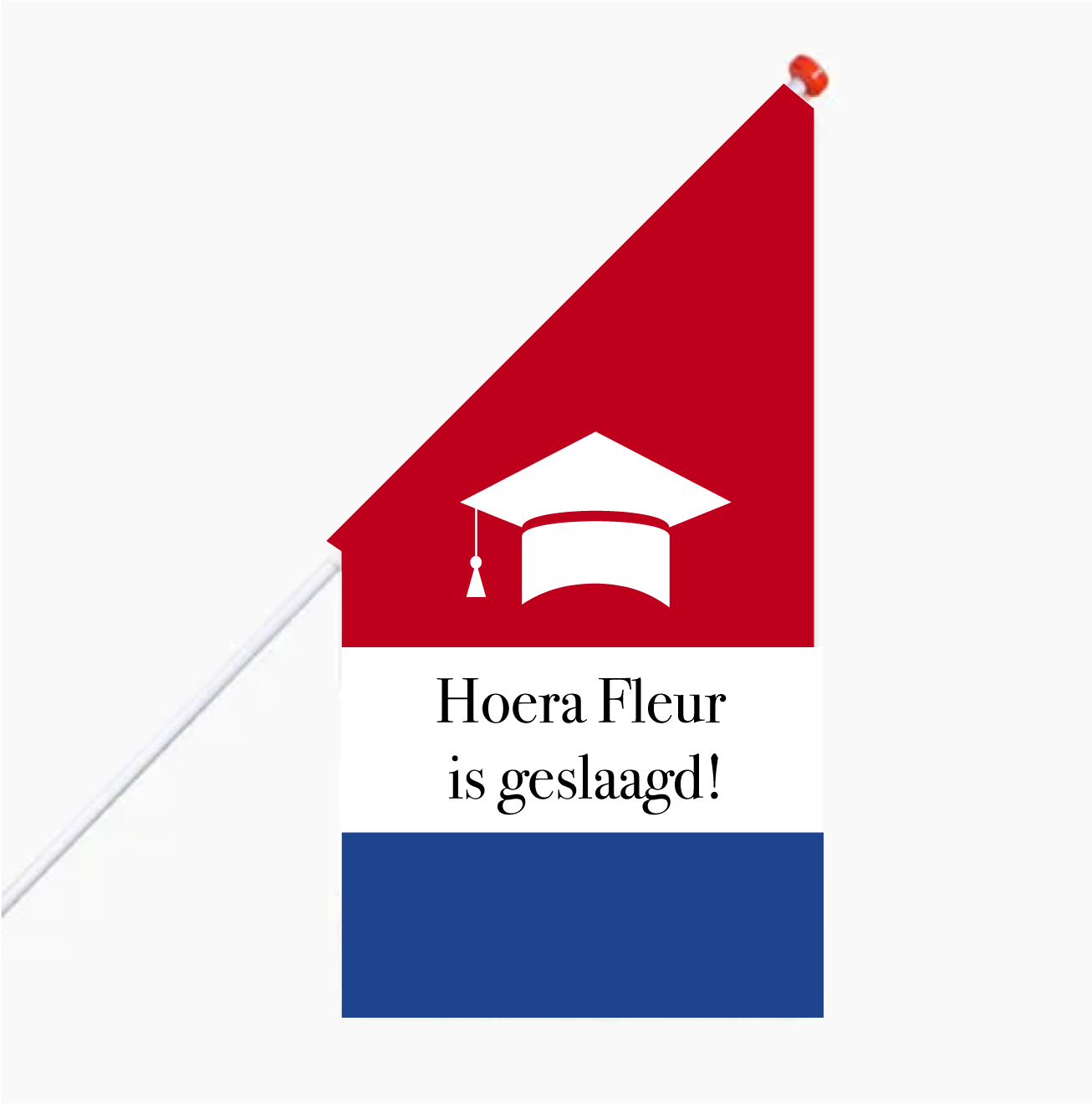 Geslaagd vlag met naam
