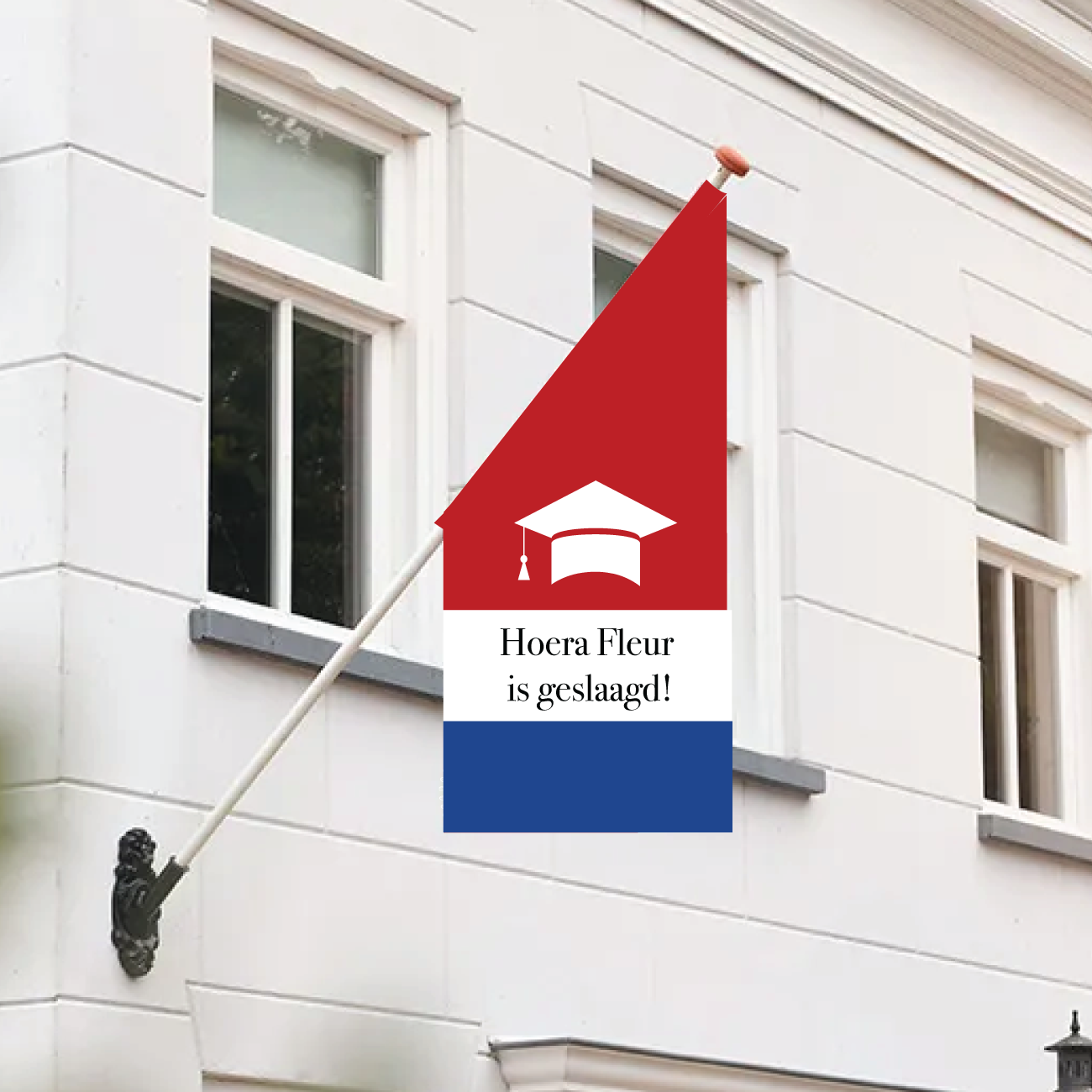 Geslaagd vlag met naam