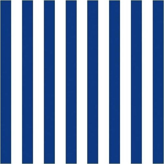 Papieren servetten marine blauw gestreept (20st)