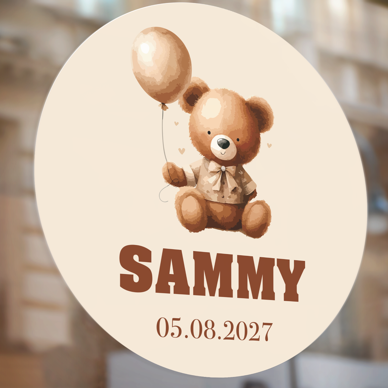 Geboorte Raamsticker Teddy Bear met Naam | 4 Formaten