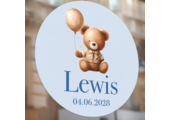 Raamsticker geboorte Teddy Bear jongen