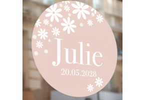 Raamsticker geboorte Daisy Blush