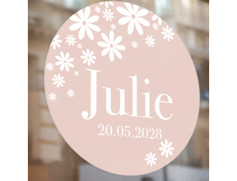 Raamsticker geboorte Daisy Blush