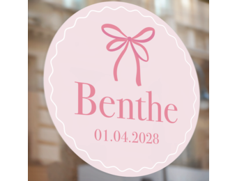 Raamsticker Geboorte Pink Bow