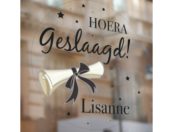 Raamsticker Geslaagd Diploma