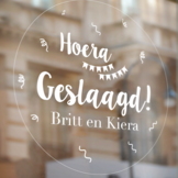 Raamsticker Hoera Geslaagd