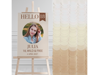 Welkomstbord verjaardag Hello 18