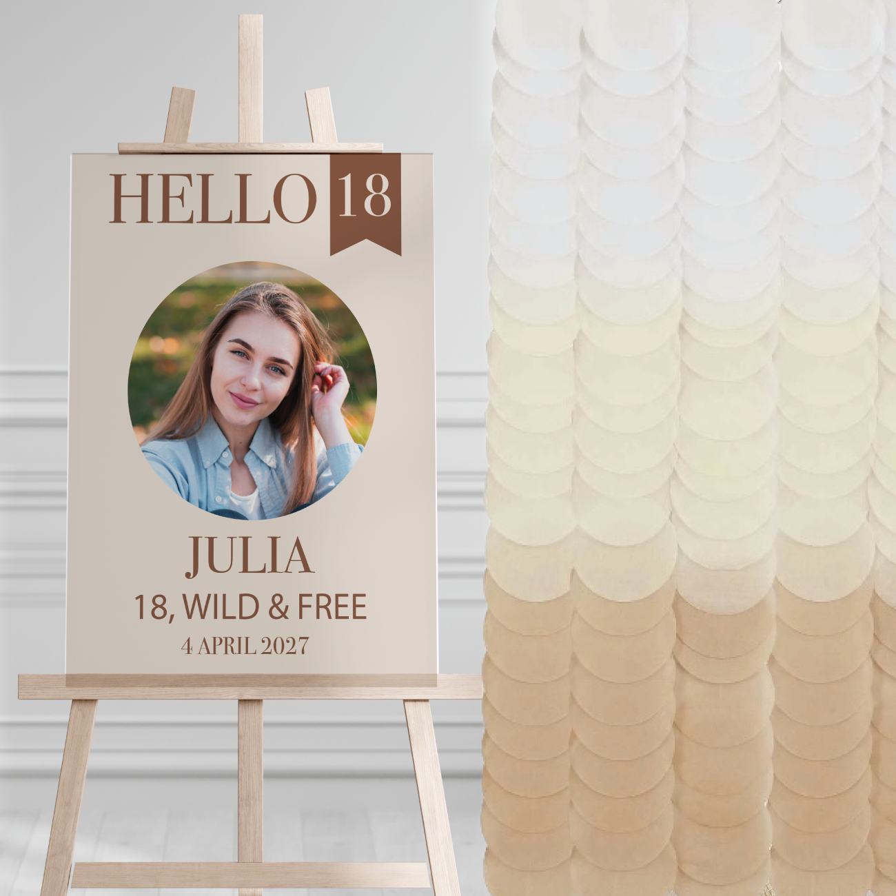 Welkomstbord verjaardag Hello 18