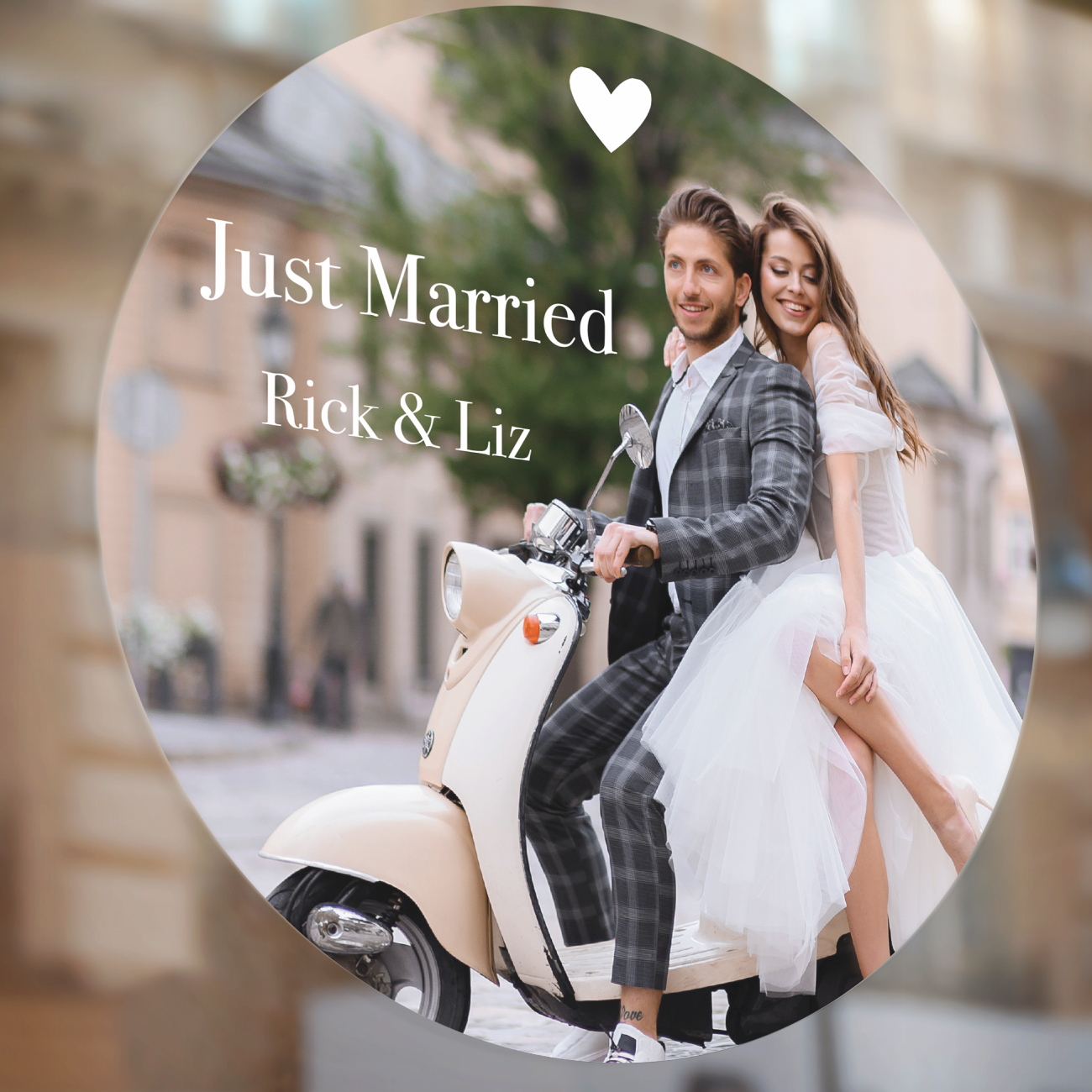 Just Married Raamsticker met foto