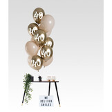 Ballonnenmix 40 jaar Champagne Chic (12st)