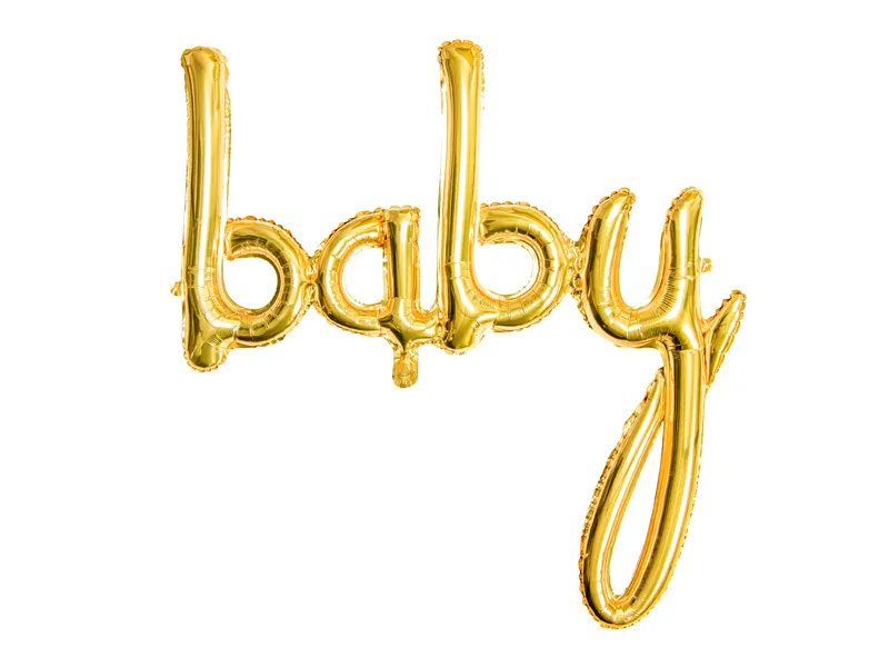 Folieballon script baby goud (74cm)