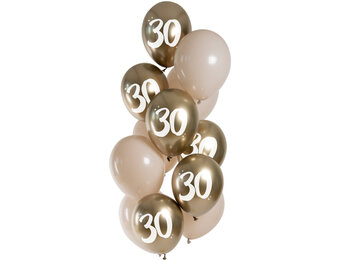 Ballonnenmix 30 jaar Champagne Chic (12st)