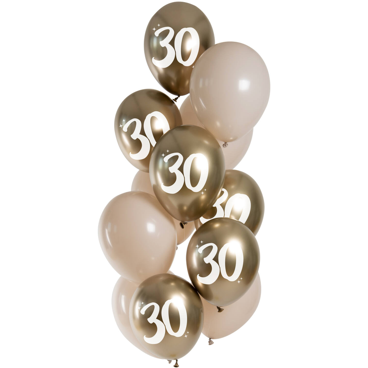 Ballonnenmix 30 jaar Champagne Chic (12st)