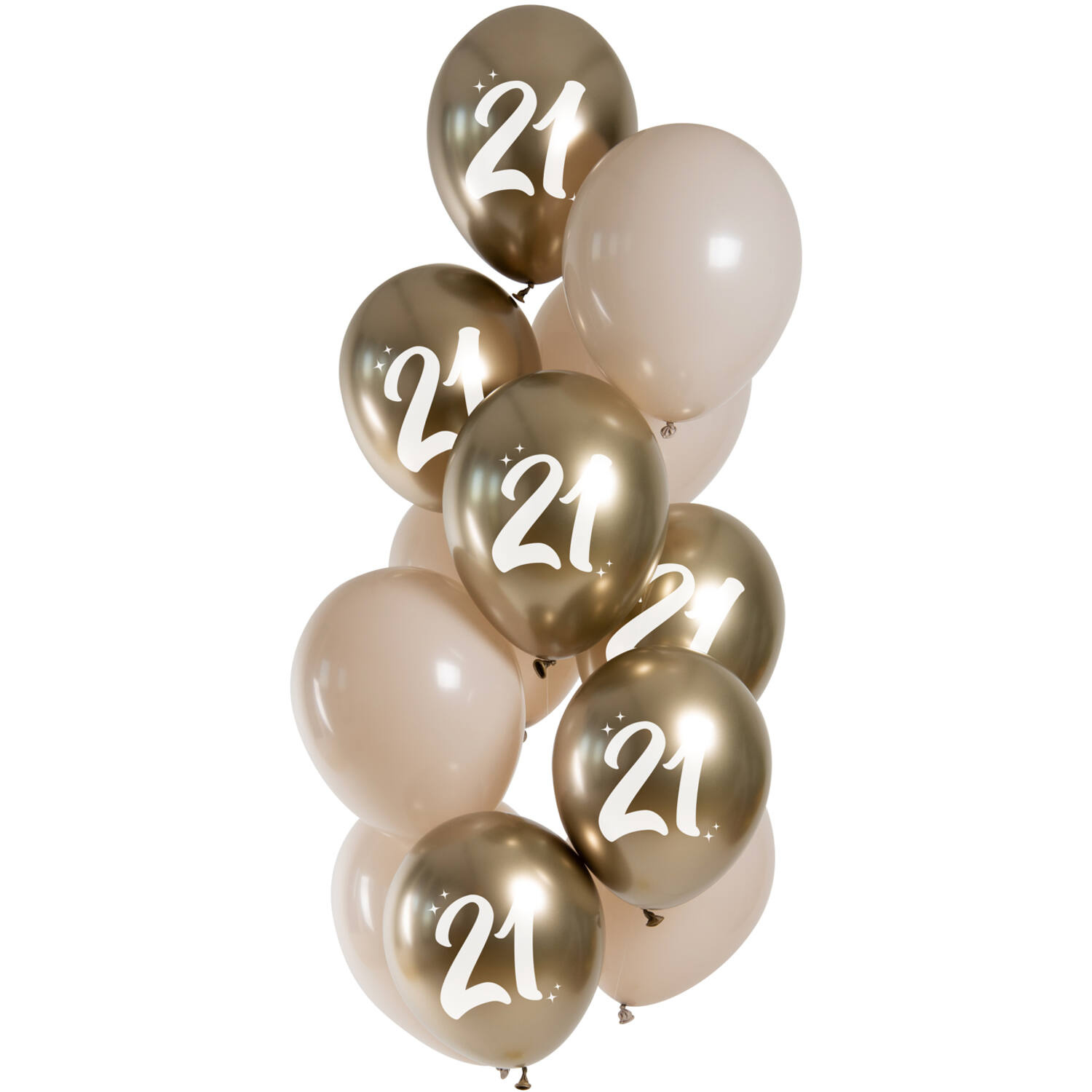 Ballonnenmix 21 jaar Champagne Chic (12st)