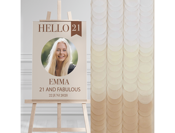 Welkomstbord verjaardag Hello 21