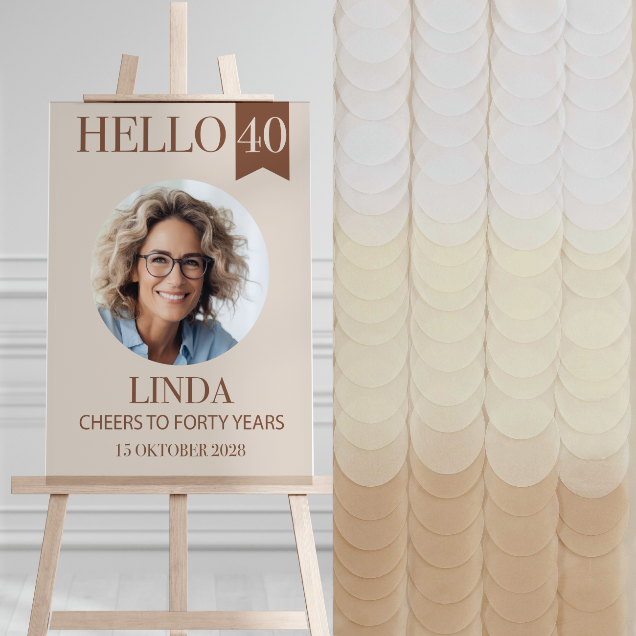 Welkomstbord verjaardag Hello 40