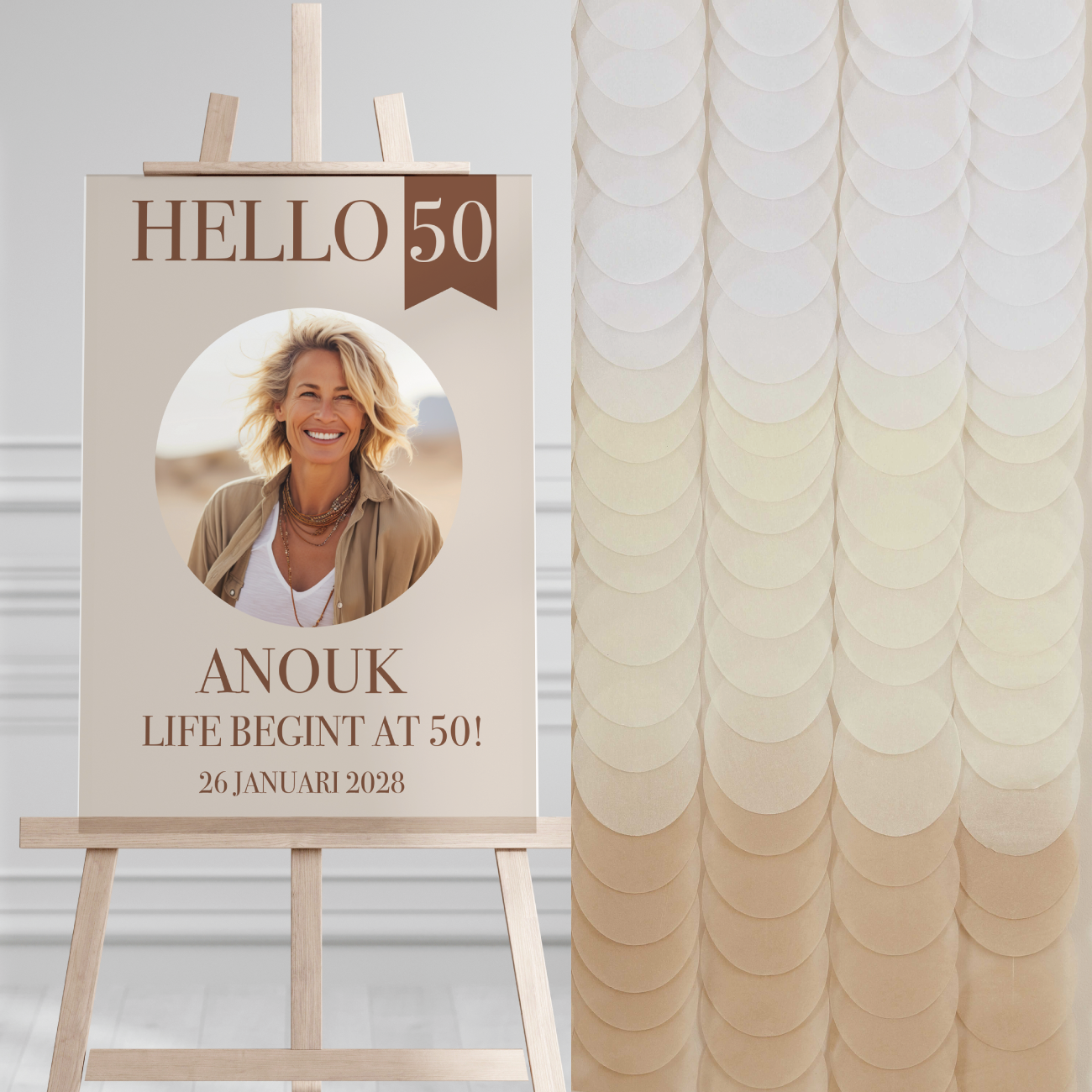 Welkomstbord verjaardag Hello 50