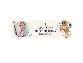 Spandoek Verjaardag 60 jaar met ballonnen