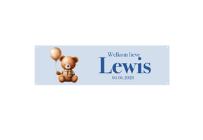 Spandoek Geboorte Teddy Bear Blauw