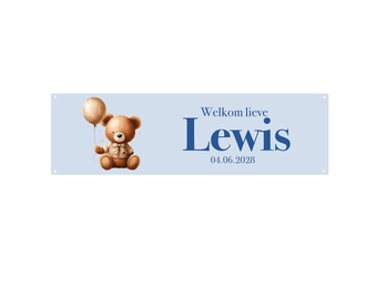Spandoek Geboorte Teddy Bear Blauw