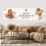 Spandoek Verjaardag 50 jaar met ballonnen