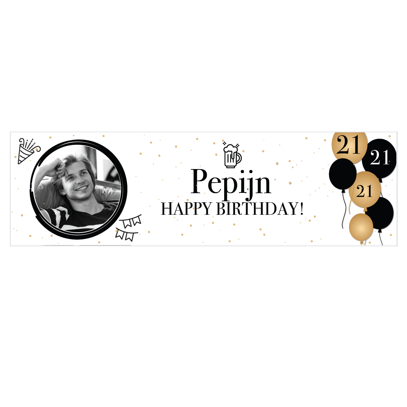 Spandoek Verjaardag 21 jaar