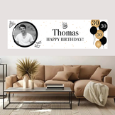 Spandoek 30 jaar met naam en foto - gepersonaliseerd verjaardag spandoek