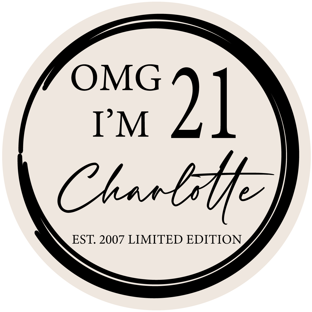 Sticker 21 jaar (5st)