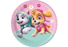 Paw Patrol Pink bordjes Skye & Everest (8st)
