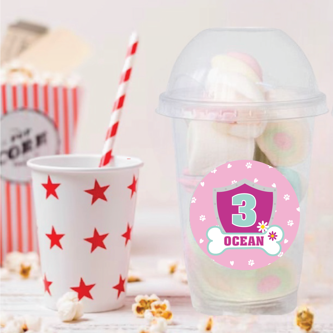 Traktatie bekers Paw Patrol Pink (5st)