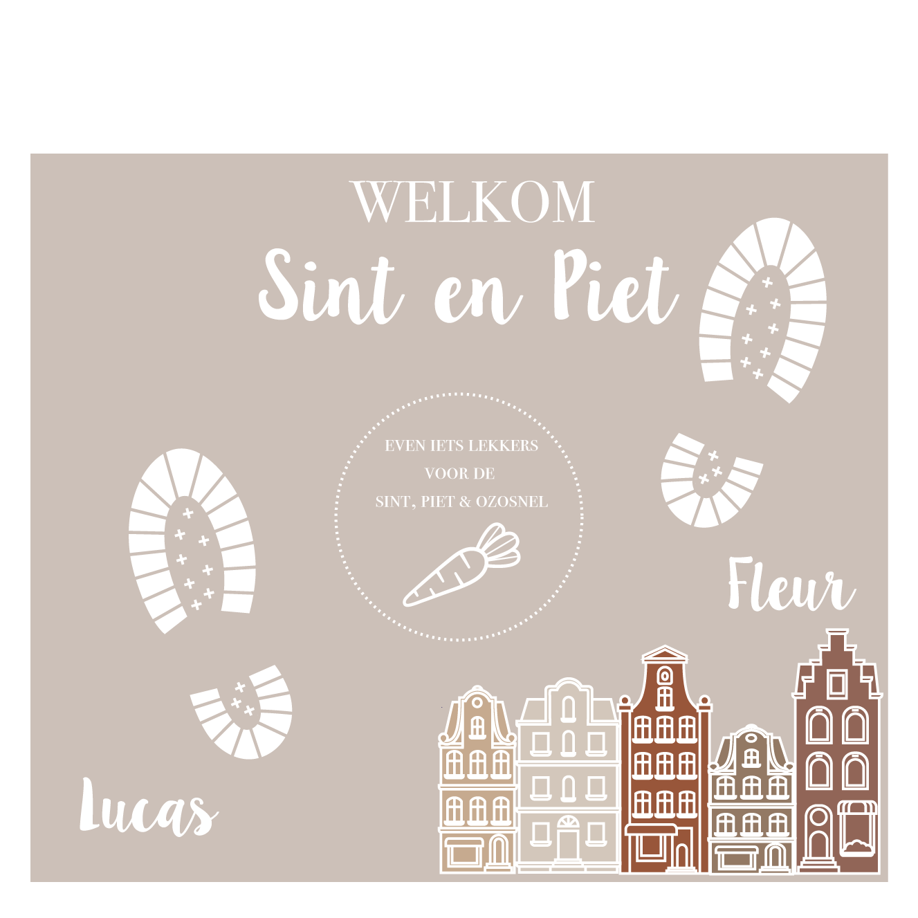 Sinterklaas Schoenzet mat met Naam (herbruikbaar)