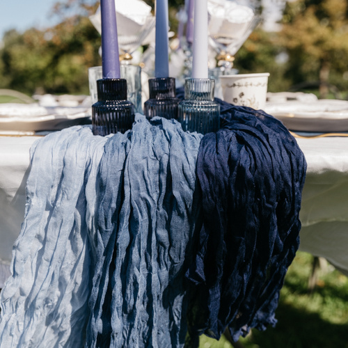 Tafelloper kaasdoek blauw