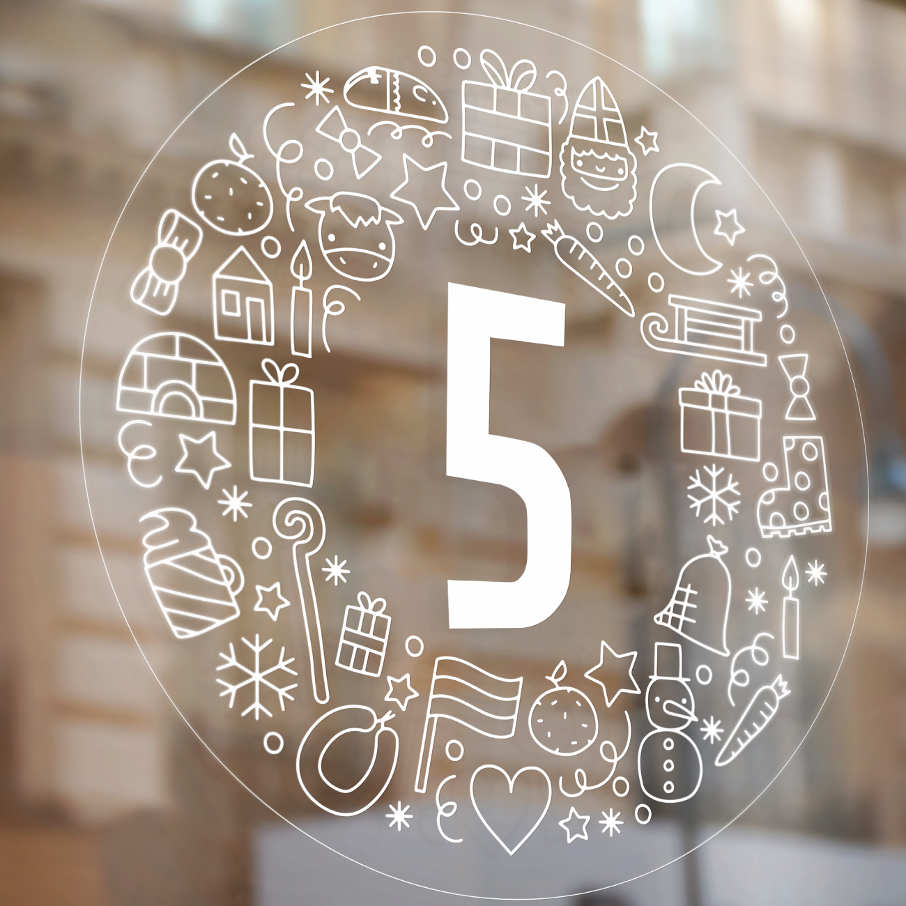 Sinterklaas raamsticker 5 december (herbruikbaar)