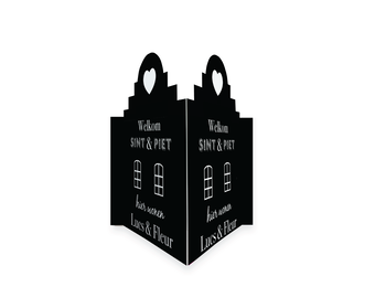 Sinterklaas raambord grachtenpand met hart