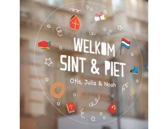 Raamsticker Sinterklaas Icoontjes (herbruikbaar)