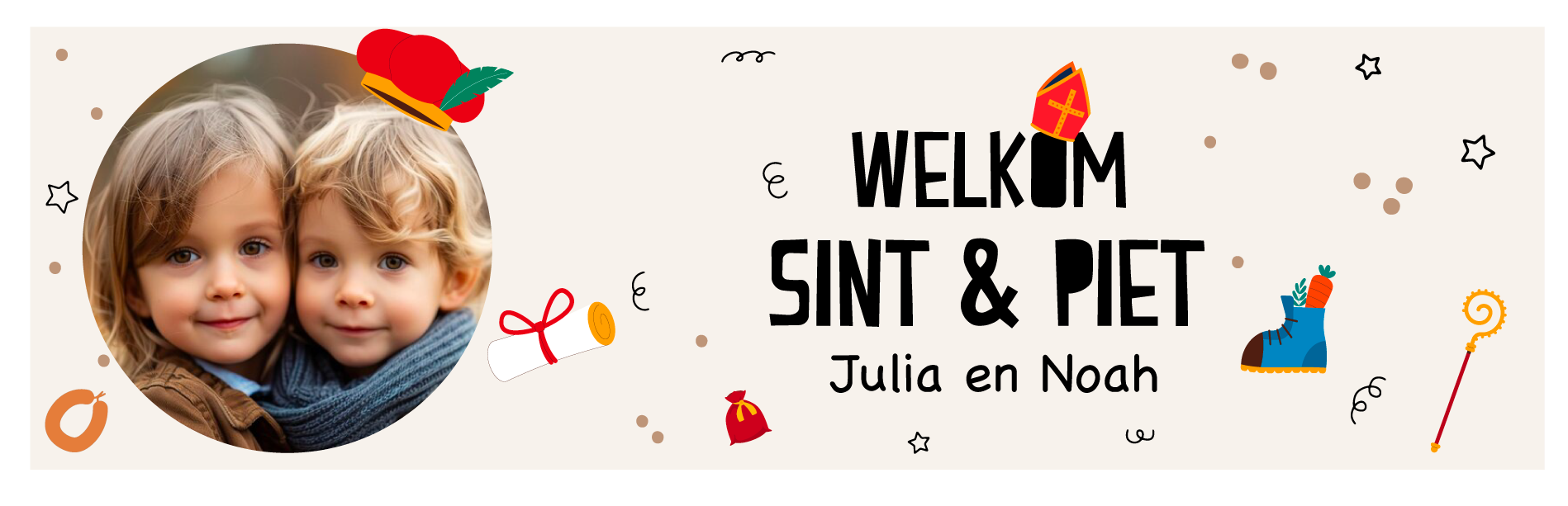 Spandoek Welkom Sint & Piet