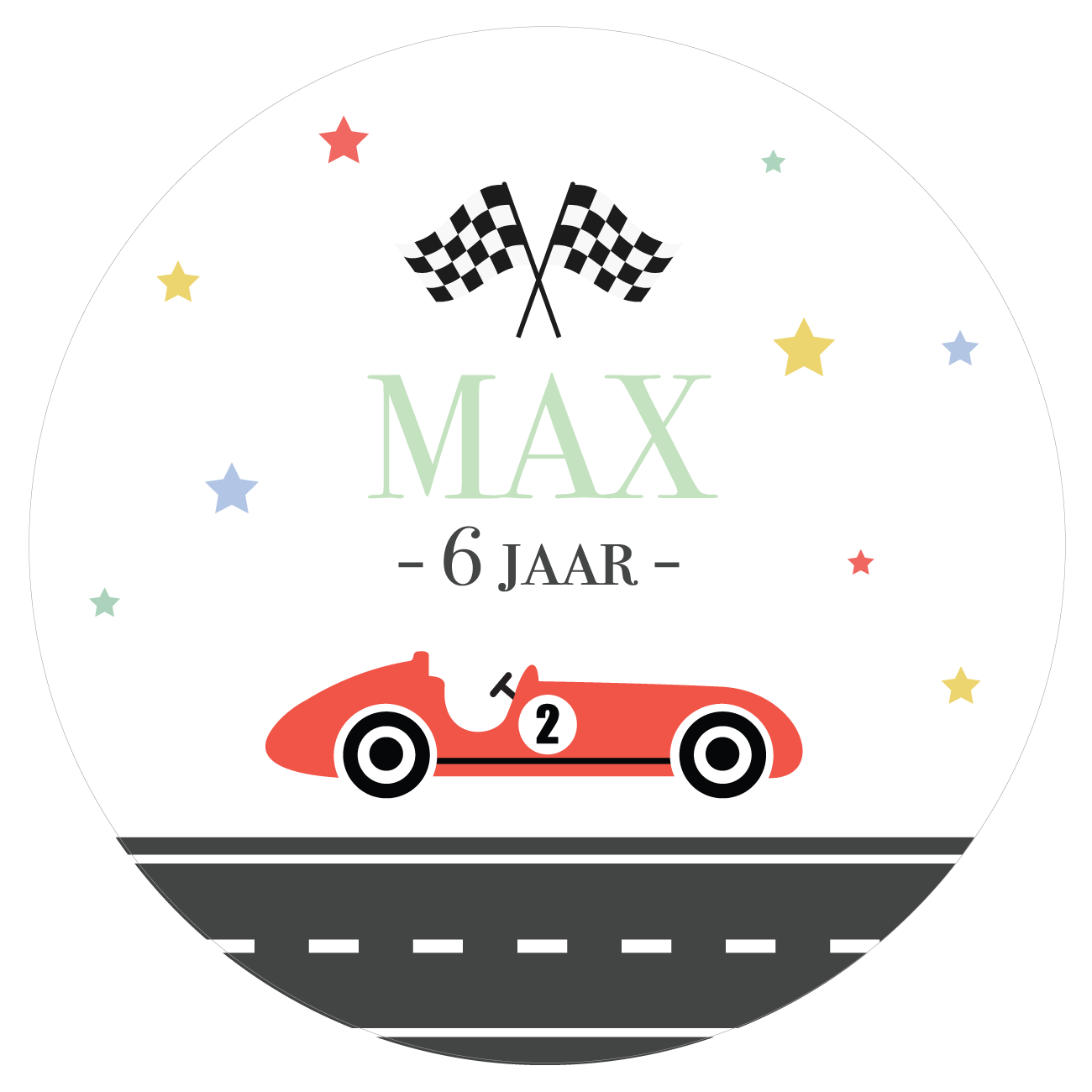 Etiket Race Car (5st)