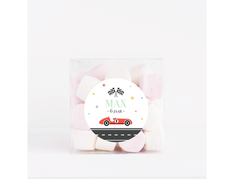 Traktatiedoosje gepersonaliseerd race auto (5st)