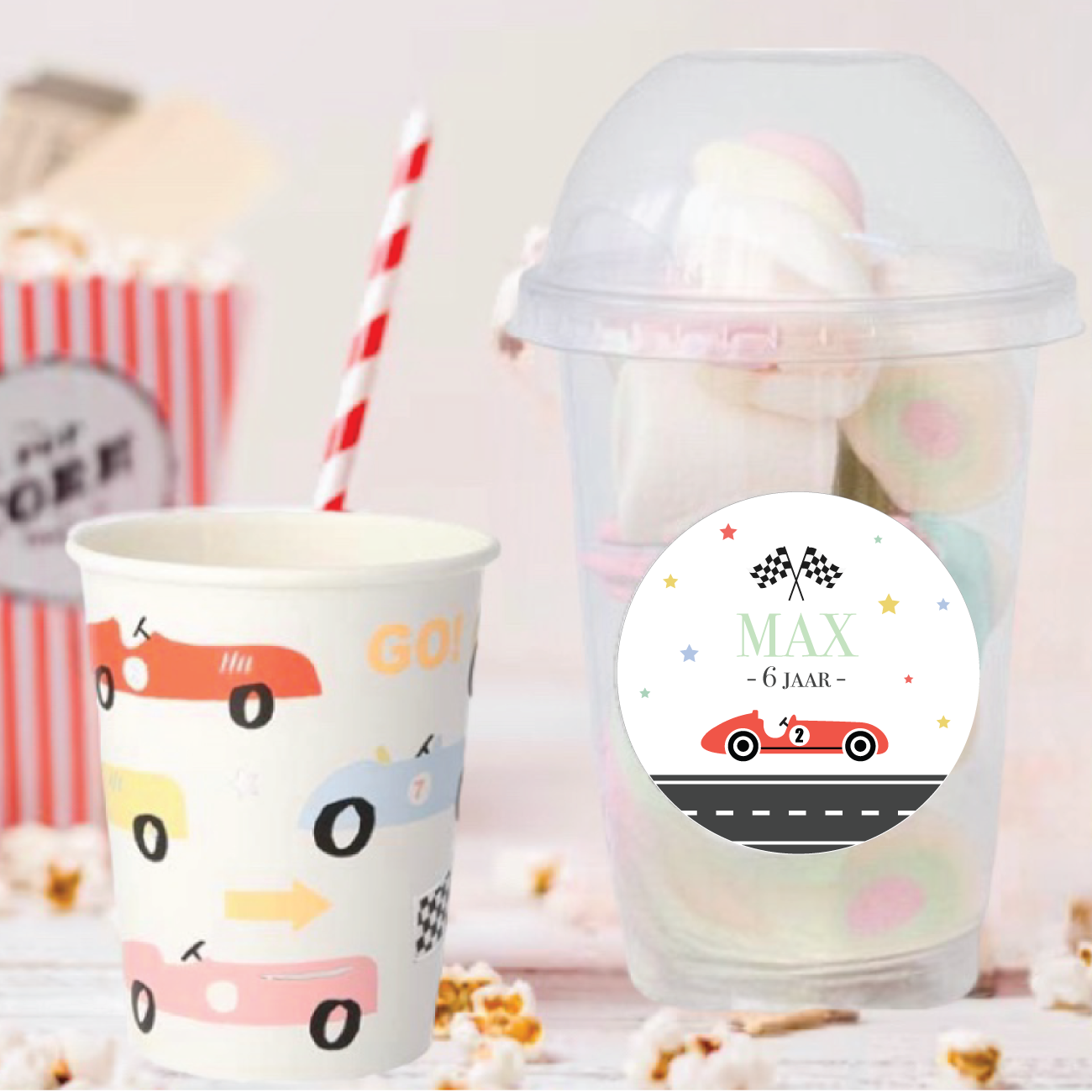 Schooltraktatie bekers race cars (5st)