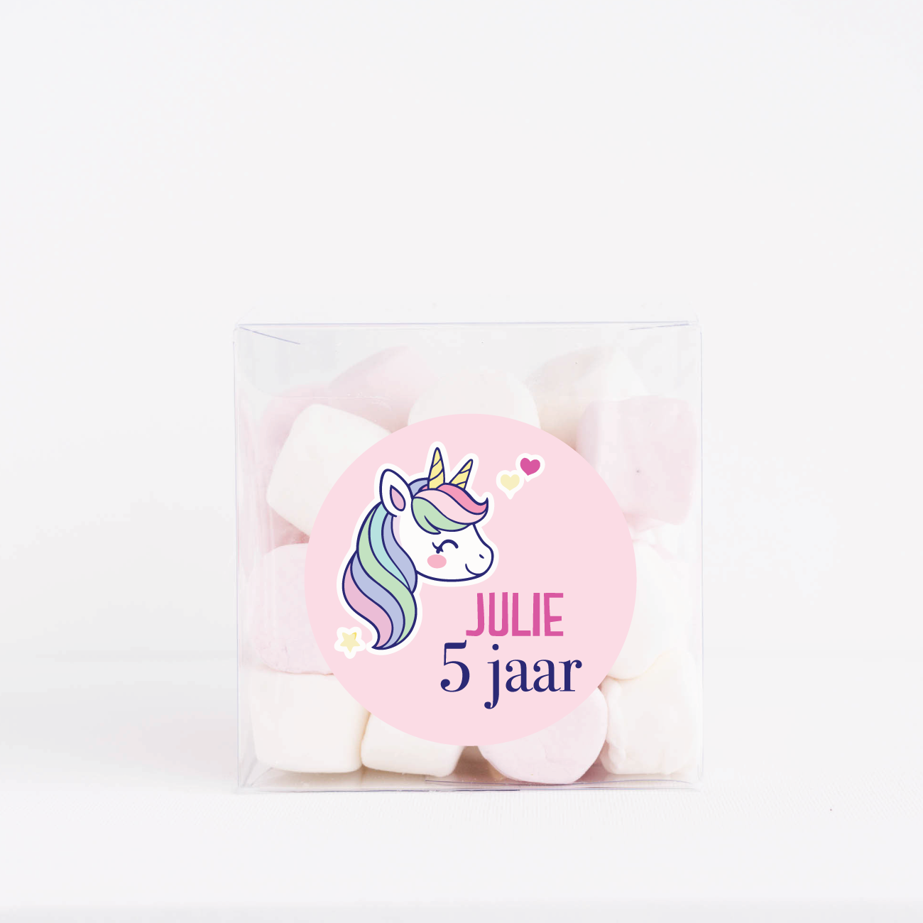Traktatiedoosje gepersonaliseerd Unicorn (5st)