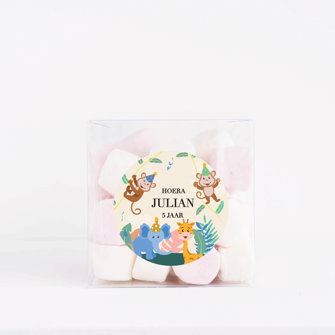 Traktatiedoosje gepersonaliseerd Party Animals (5st)