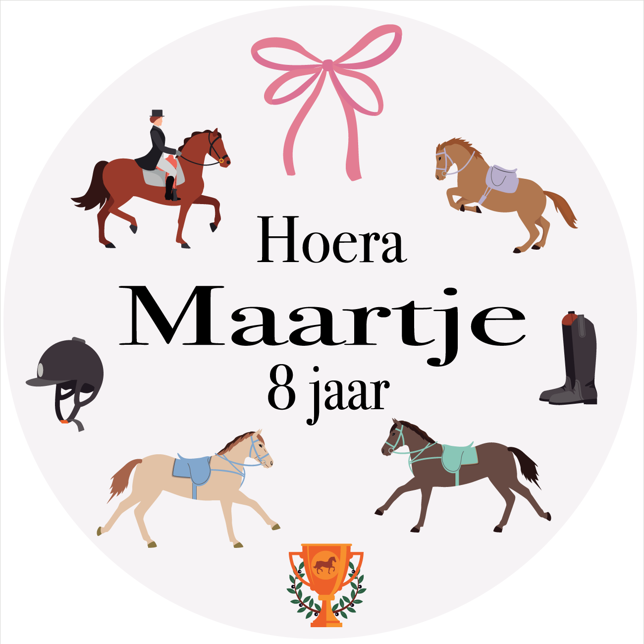 Traktatie sticker paarden Horse Party (5st)