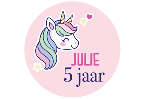 Etiket rond Unicorn (5st)