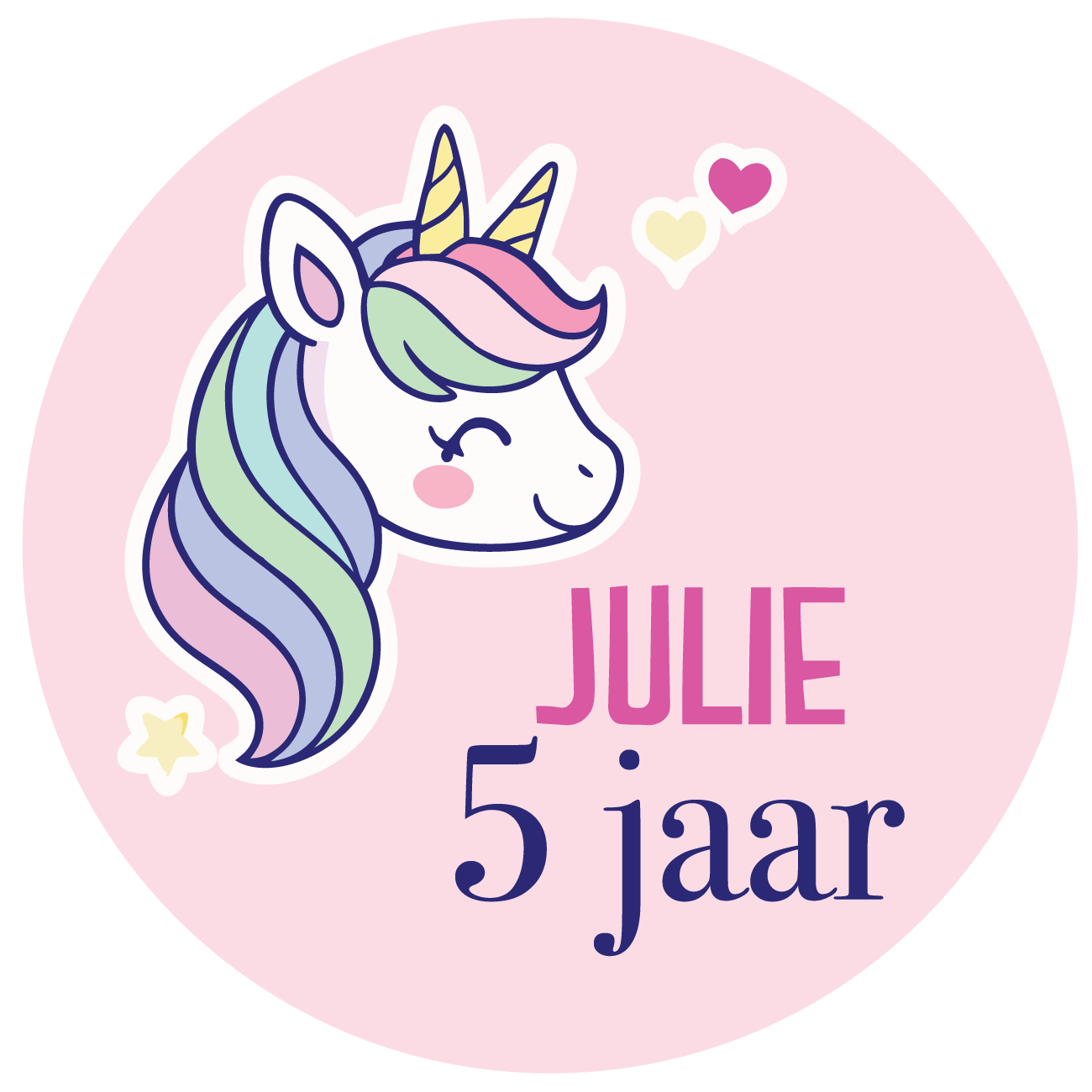 Etiket rond Unicorn (5st)