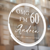 Raamsticker verjaardag OMG 60