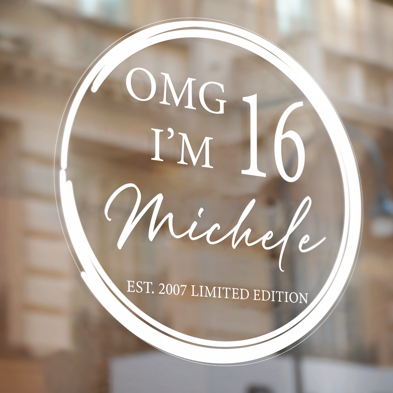 Raamsticker verjaardag OMG 16