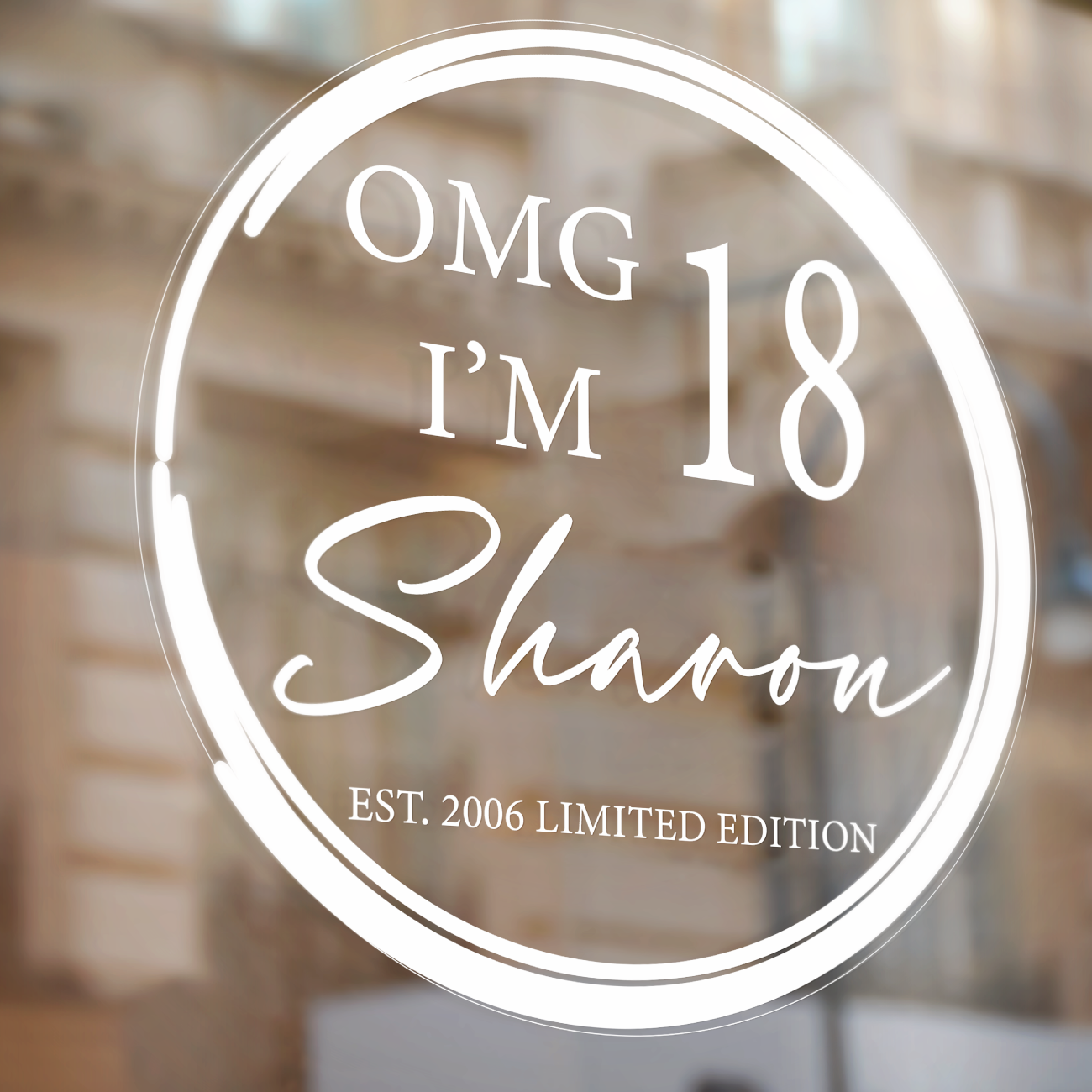 Raamsticker verjaardag OMG 18