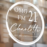 Raamsticker verjaardag OMG 21