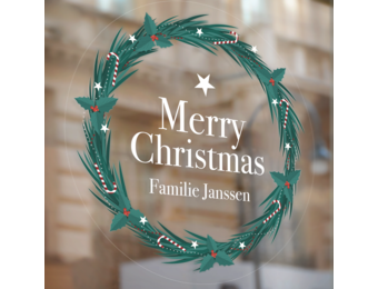 Raamsticker Kerstkrans (herbruikbaar)